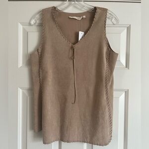 NWT SOFT SURROUNDINGS faux suede tan tank top XS 2-4